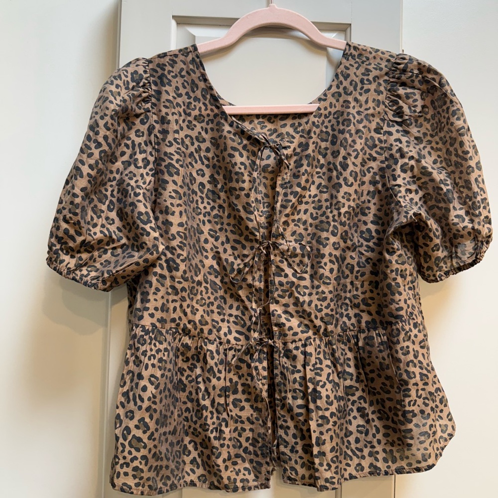 American Eagle Outfitters Leopard Print Blouse